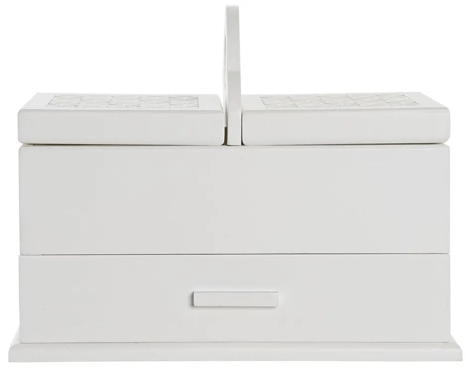 Guarda-Joias DKD Home Decor Cristal Branco Marfim Madeira MDF 30 x 17 x 24 cm