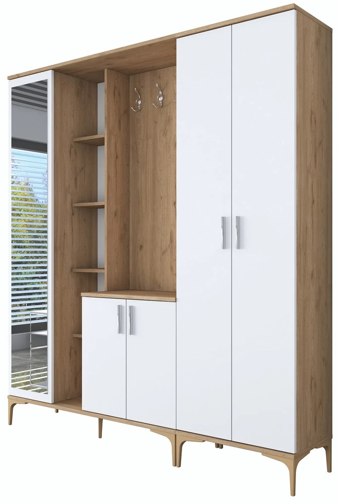 Hall Stand EA129 – Walnut White – 180 x 198,6 x 37,5 cm