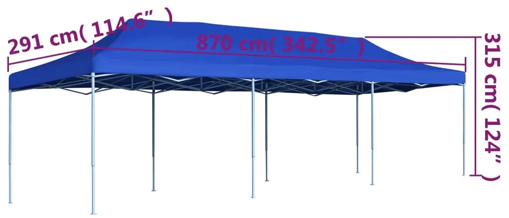 Tenda para festas pop-up dobrável 3x9 m azul