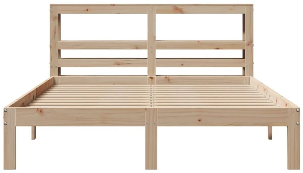Estrutura de cama com cabeceira 160x200 cm pinho maciço