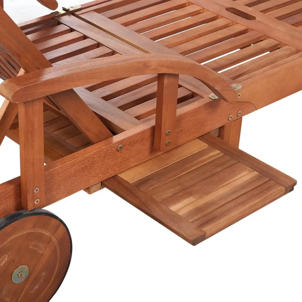 Espreguiçadeira com mesa madeira acácia maciça
