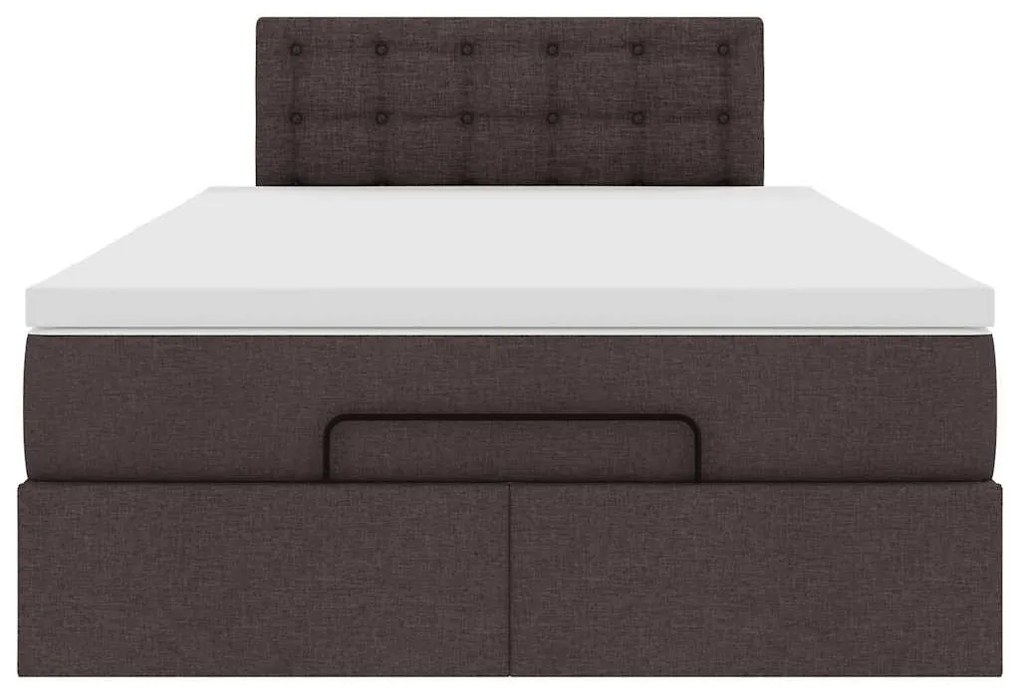 Estrutura de cama otomana com colchão 120x190cm castanho escuro