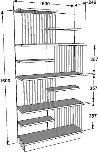 Estante Arya – Carvalho e Branco – 80x160x24,6 cm