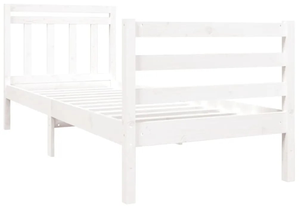 Estrutura cama pequena solteiro 75x190 cm madeira maciça branco