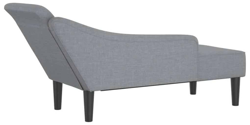 Chaise lounge com almofadões tecido cinzento-claro