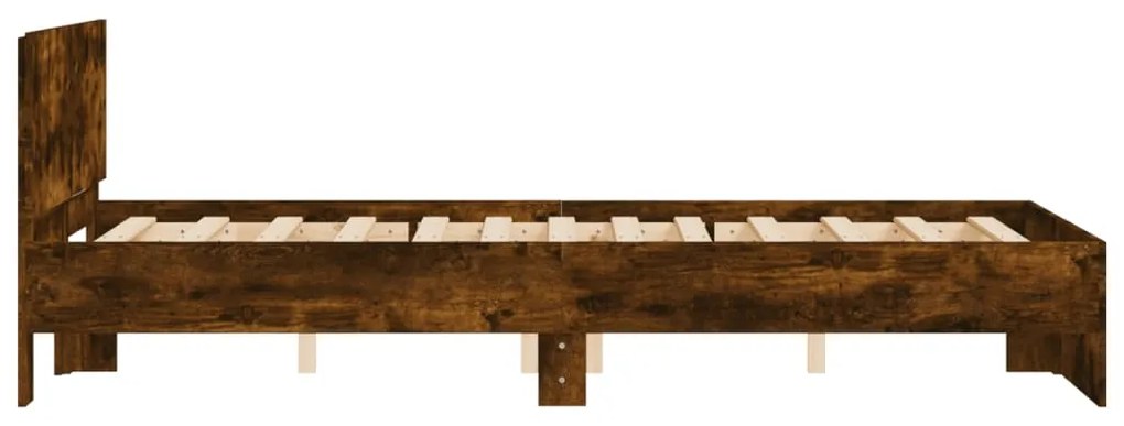 Estrutura de cama com cabeceira 135x190 cm carvalho fumado