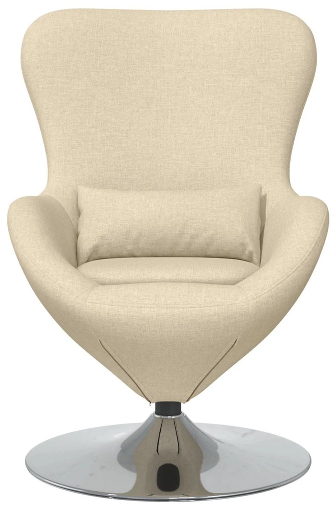 Poltrona de Ovo vidaXL em Tecido Creme
