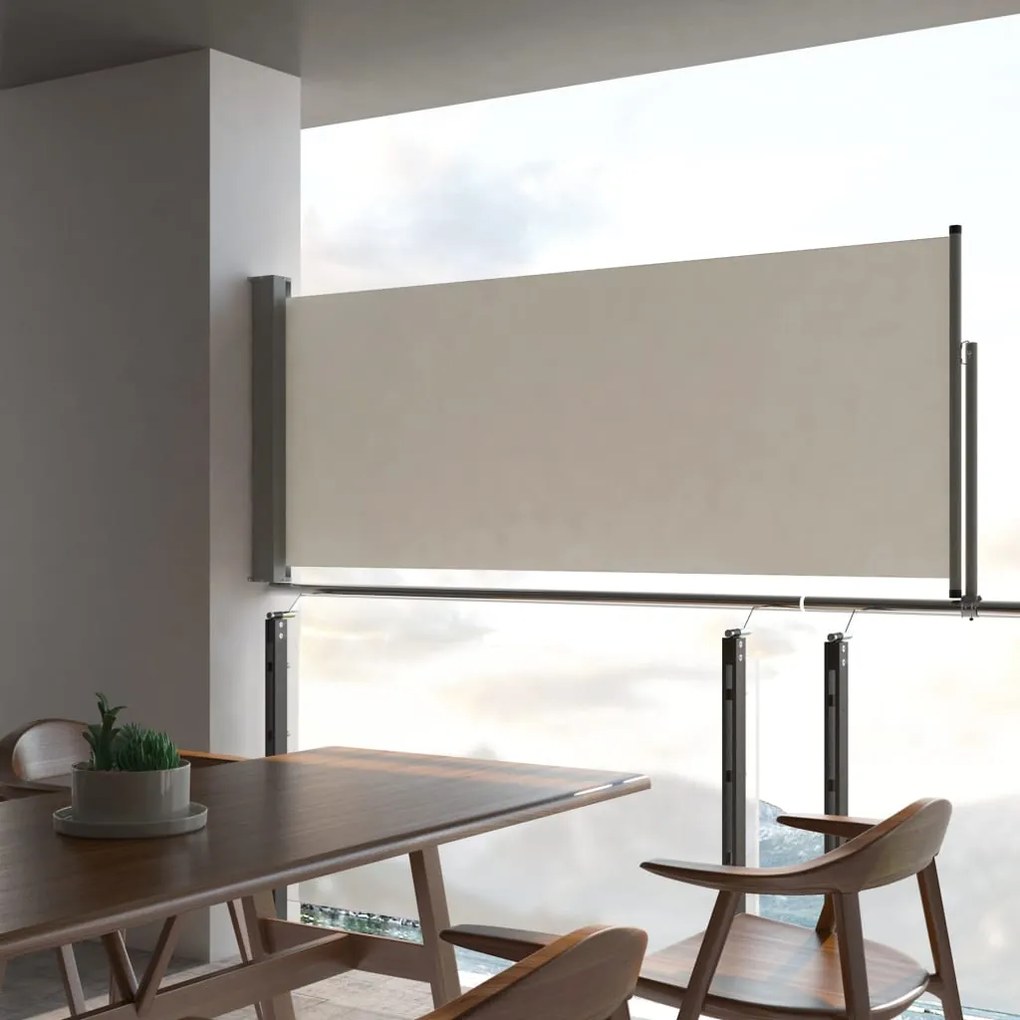 vidaXL Toldo lateral retrátil para pátio 100x300 cm creme