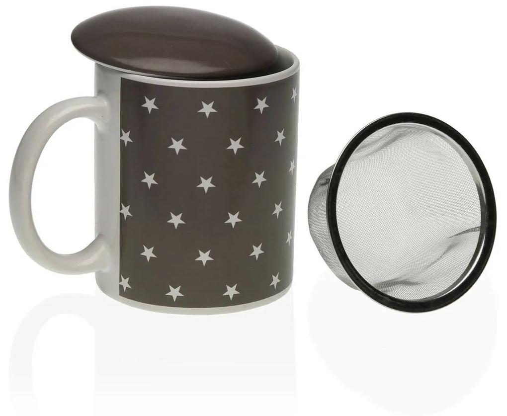 Chávena com Filtro para Infusões Versa Estrelas Porcelana Aço