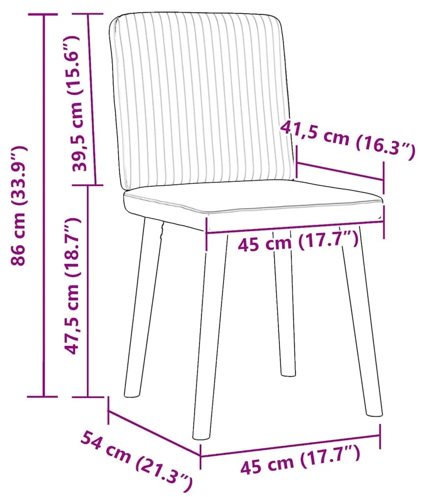 Cadeiras de jantar 2 pcs tecido cinzento-claro