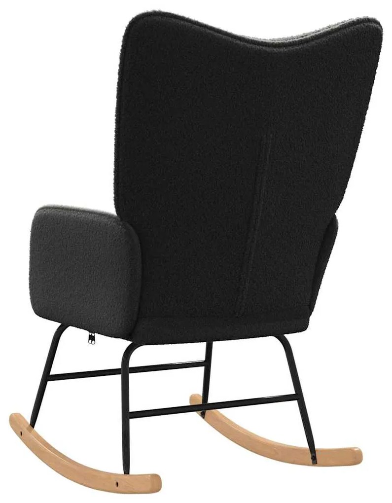 Cadeira Relaxante vidaXL Preto em Tecido com Pelo Curto