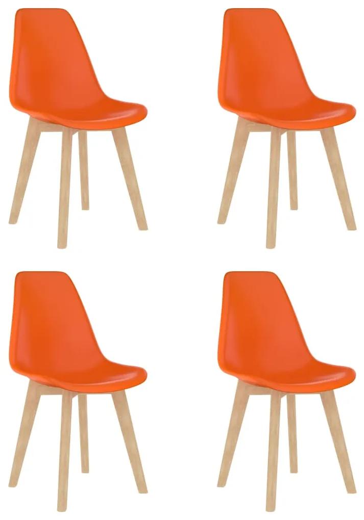289132 vidaXL Cadeiras de jantar 4 pcs plástico laranja