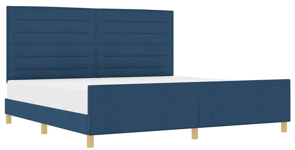 Cama vidaXL Azul 200x200 cm Tecido