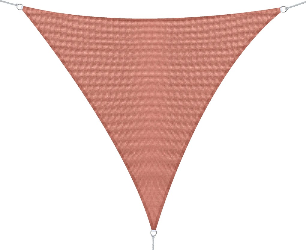 Outsunny Vela de Sombra Triangular 3x3x3 m Toldo Vela de HDPE com Proteção UV Aneis em Forma de D e Cordas para Jardim Pátio Vermelho | Aosom Portugal