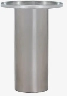 Mesa Auxiliar Redonda Ø35 Cm Em Vidro E Aço Inoxidável Suvani Aço Inoxidável - Sklum