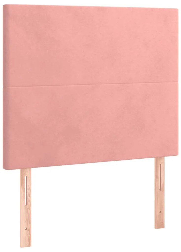 Cabeceira de cama c/ luzes LED veludo 100x5x118/128 cm rosa