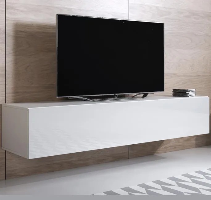 Móvel de TV Aurora de Parede Suspenso – Branco – 160x40x30 cm – 1 Port
