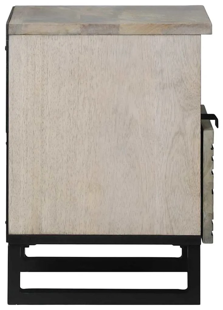 Mesas de cabeceira 2 pcs Branco e preto 40 x 33 x 46 cm