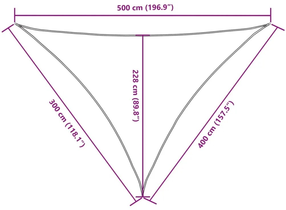 Para-sol estilo vela tecido oxford triangular 3x4x5 m terracota
