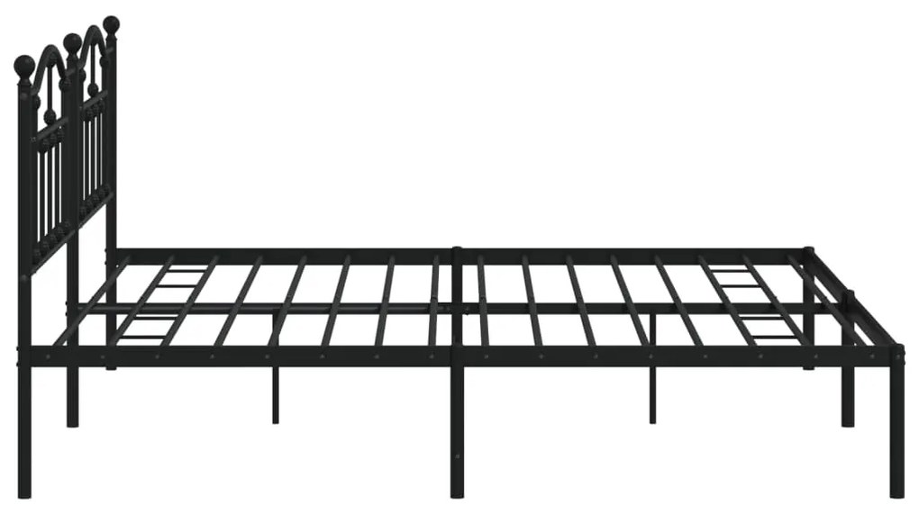 Estrutura de cama com cabeceira 200x200 cm metal preto