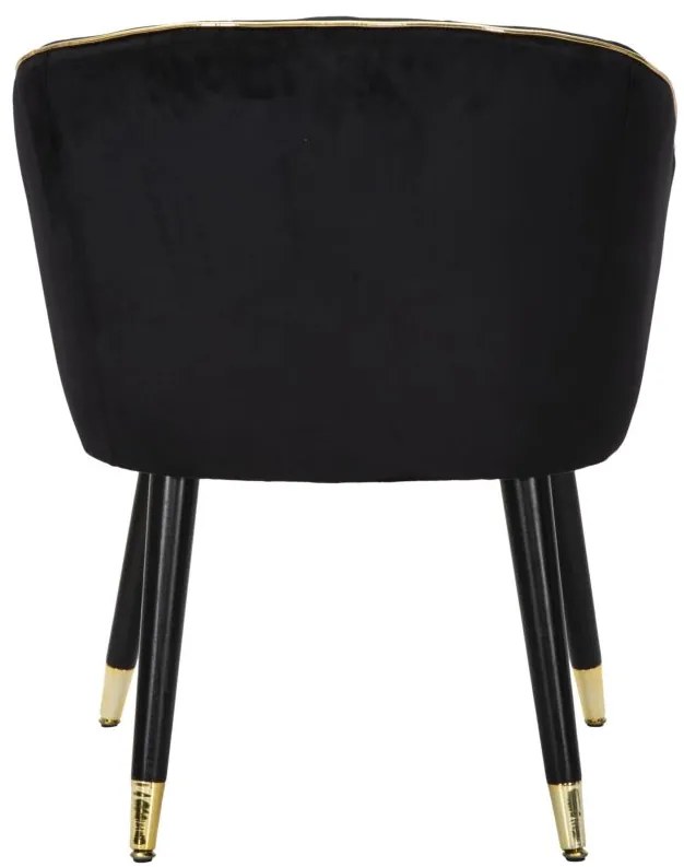 POLTRONA PARIS PRETA E DOURADA 62X58X78 CM