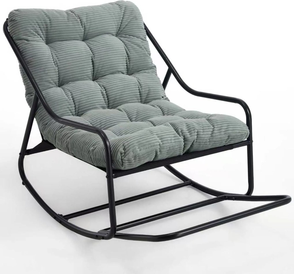 Cadeira de baloiço para exterior com almofada de conforto, para sala de estar, quarto, sala de leitura, 75x116x82 cm, Verde claro| AOSOM Portugal