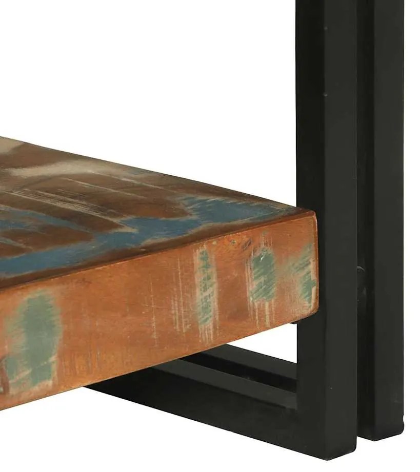 Mesa de Café Multicolor 120x50x38 cm Madeira Sólida Recuperada