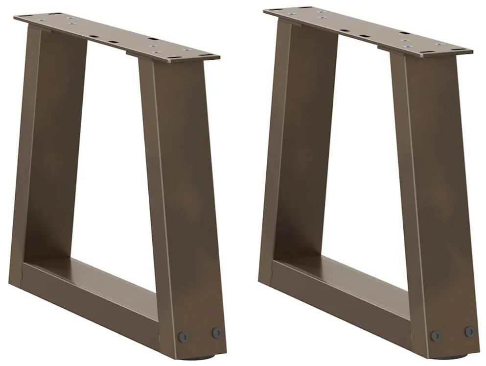 vidaXL Pés para mesa de centro em formato de V, 2 peças, aço natural, 40x(30-31,3) cm, aço