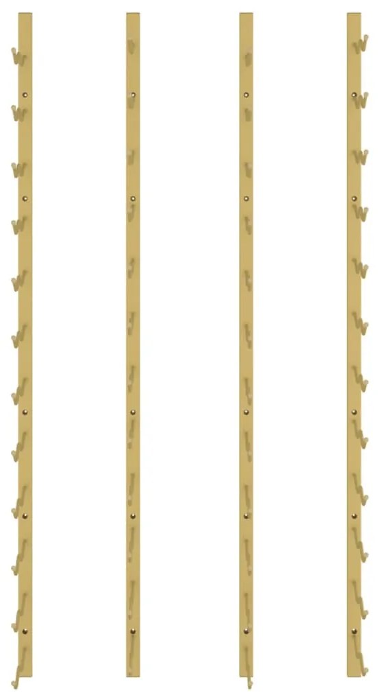 Garrafeira de parede para 24 garrafas 2 pcs ferro dourado