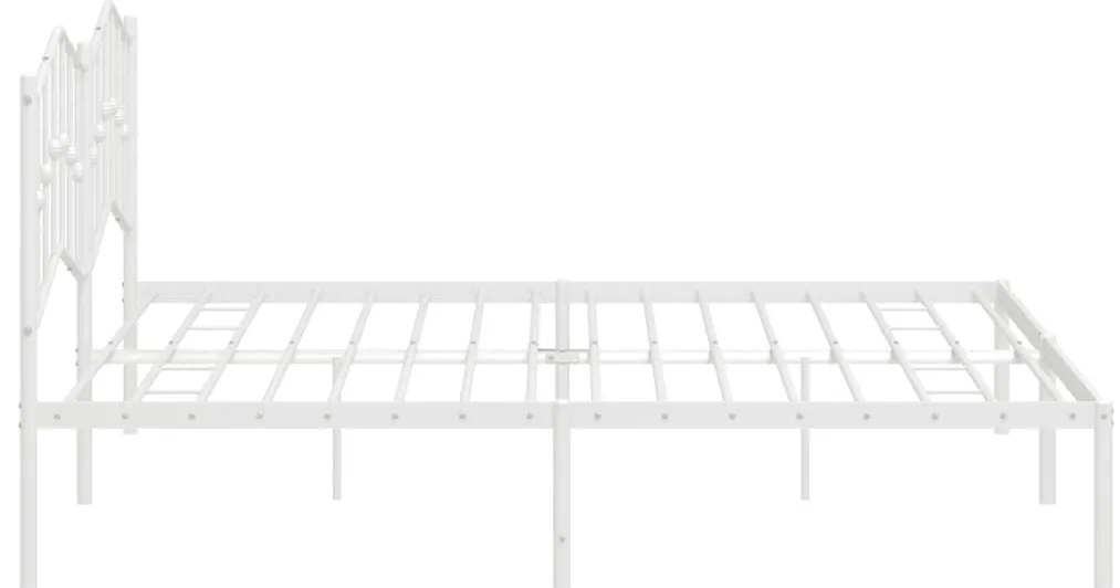 Estrutura de cama com cabeceira 200x200 cm metal branco