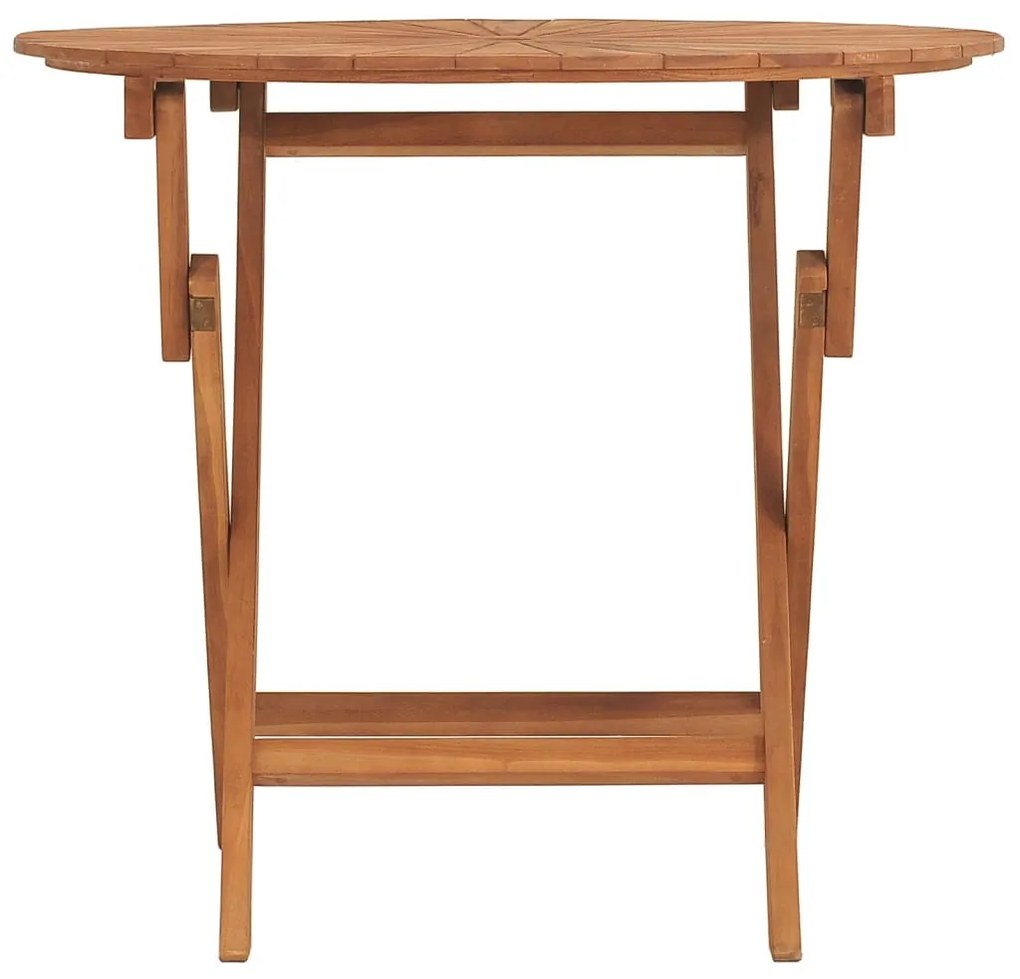 Mesa de jardim dobrável Ø 85x75 cm madeira de teca maciça