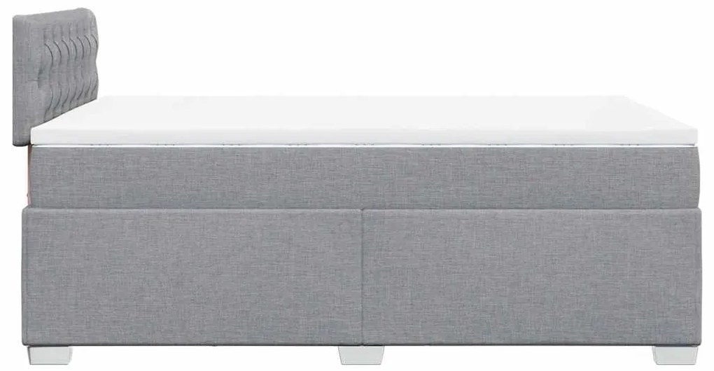 Cama boxspring com colchão 120x190 cm tecido cinzento-claro