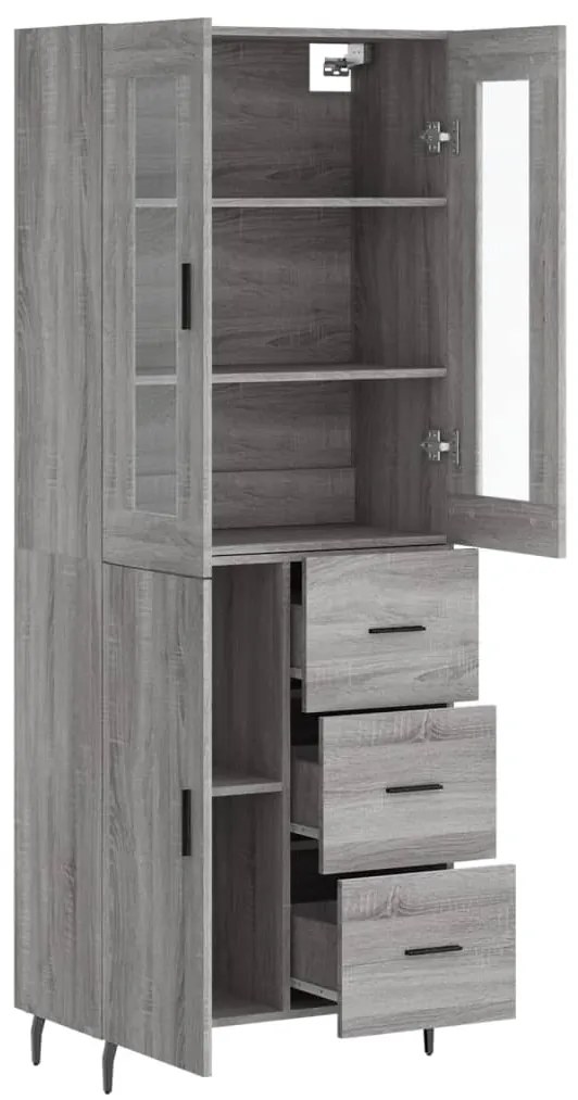 Armário alto 69,5x34x180 cm derivados de madeira sonoma cinza