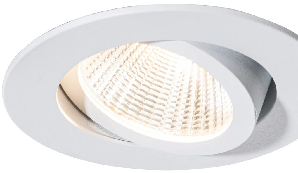 Conjunto de 6 focos embutidos brancos 6,8cm Incl. LED 750 lm regulável IP23 - Gaius Moderno