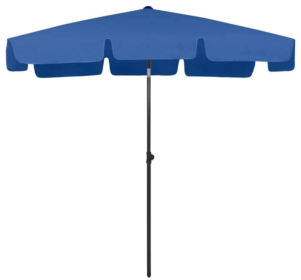 Guarda-sol de praia 200x125 cm azul-ciano