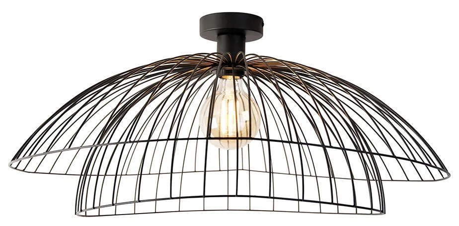 Candeeiro de teto inteligente preto 60 cm com Wifi G95 - Pua