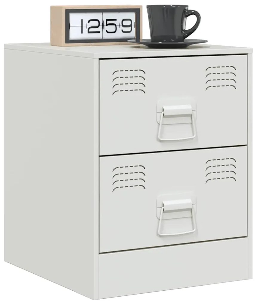 Mesa de cabeceira 34,5x39x44 cm aço branco