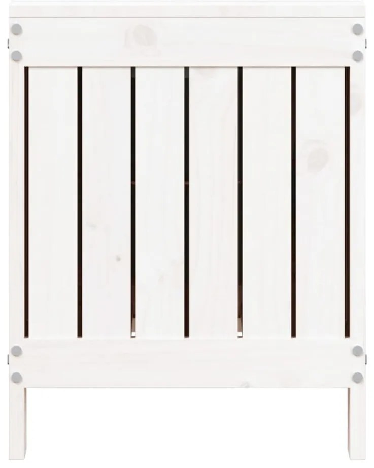 Caixa de arrumação jardim 76x42,5x54 cm pinho maciço branco