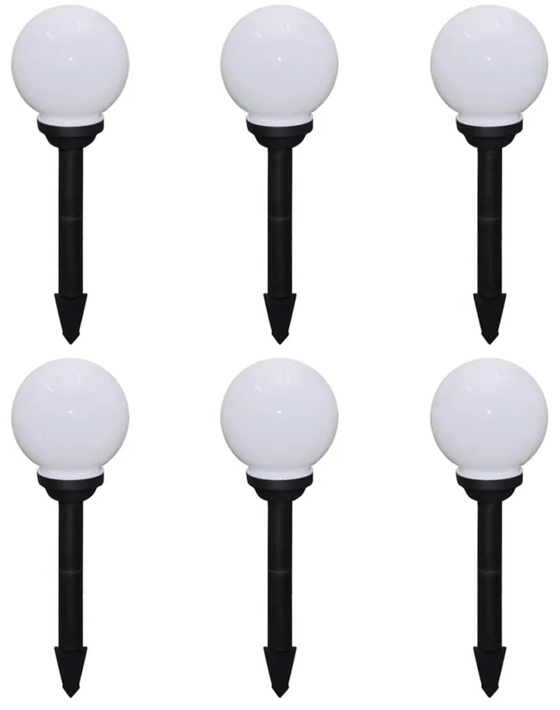 vidaXL Candeeiros de exterior 6 pcs LED 20 cm com estacas de enterrar