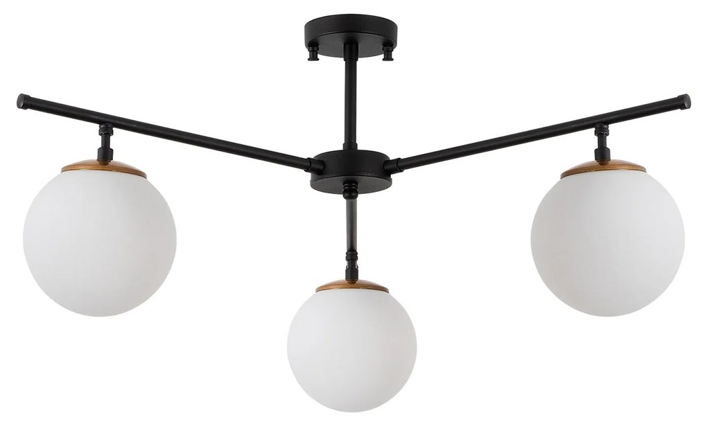Candeeiro Suspenso Atmaca – Preto, Dourado e Branco – 70 x 70 cm