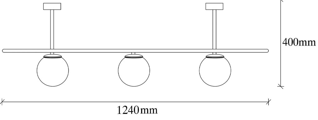Candeeiro de Teto Abakus – Preto e Branco – 124 x 40 cm
