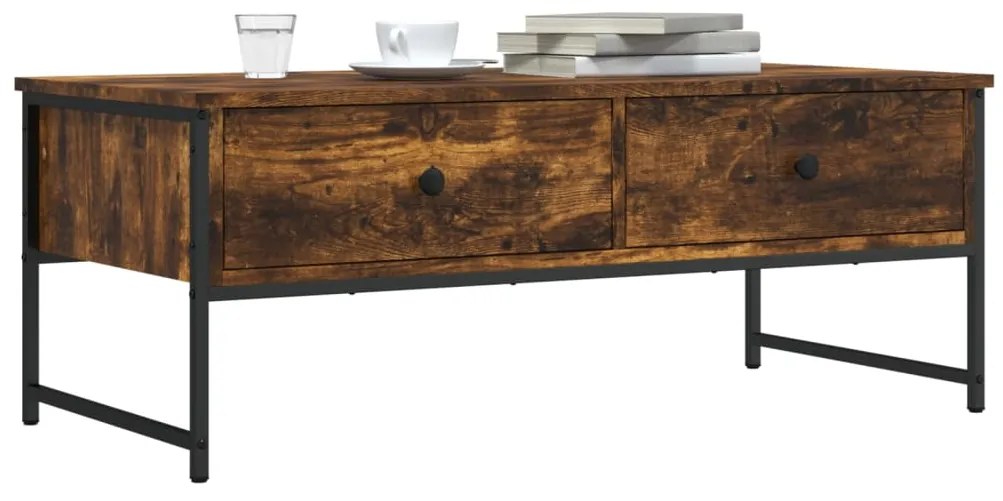 Mesa de centro 101x49x39,5 cm derivados madeira carvalho fumado