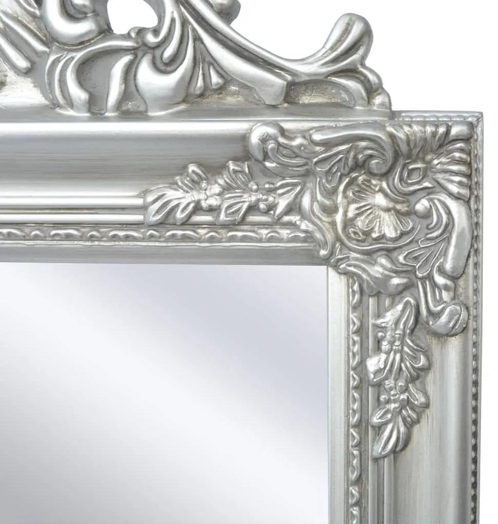 Espelho de pé, estilo barroco, 160x40 cm, prateado
