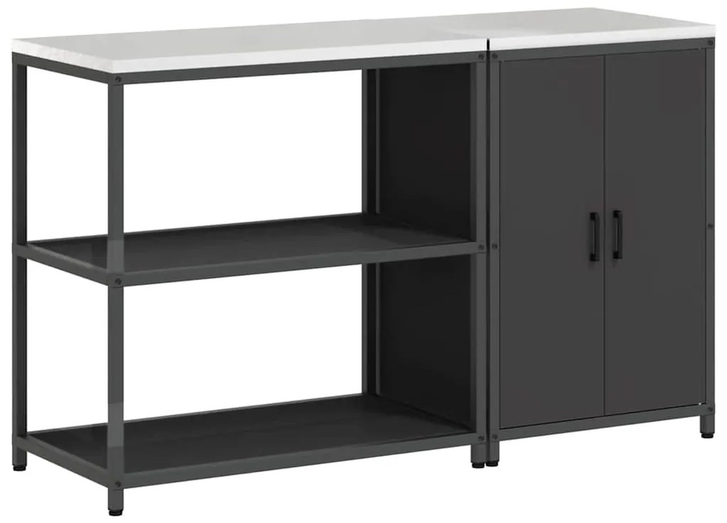 Conjunto de Armazenamento de Cozinha com prateleira 2 pcs Preto
