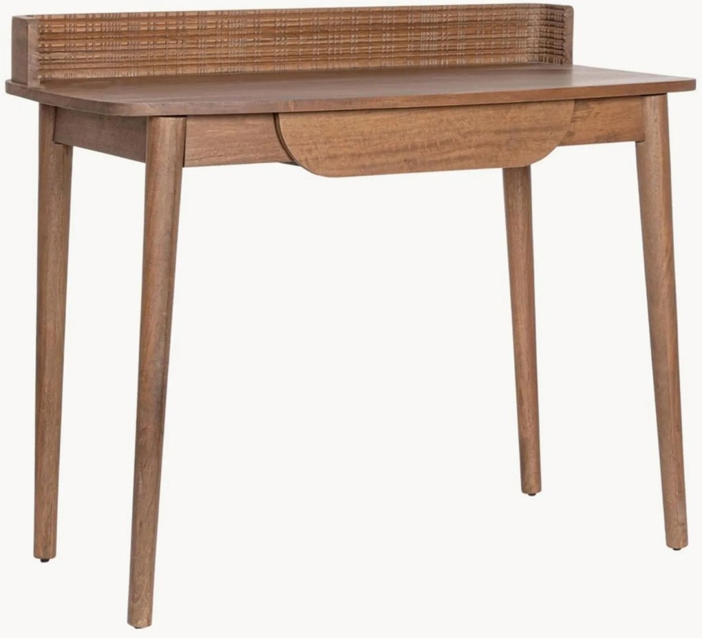 Secretária em madeira de manga artesanal com gaveta Sanat