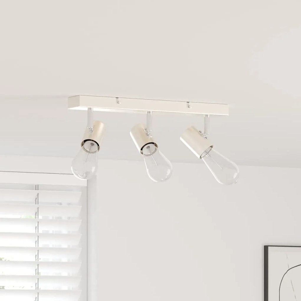 vidaXL Foco de teto com holofotes Níquel 38 x 6,5 x 11,5 cm Metal