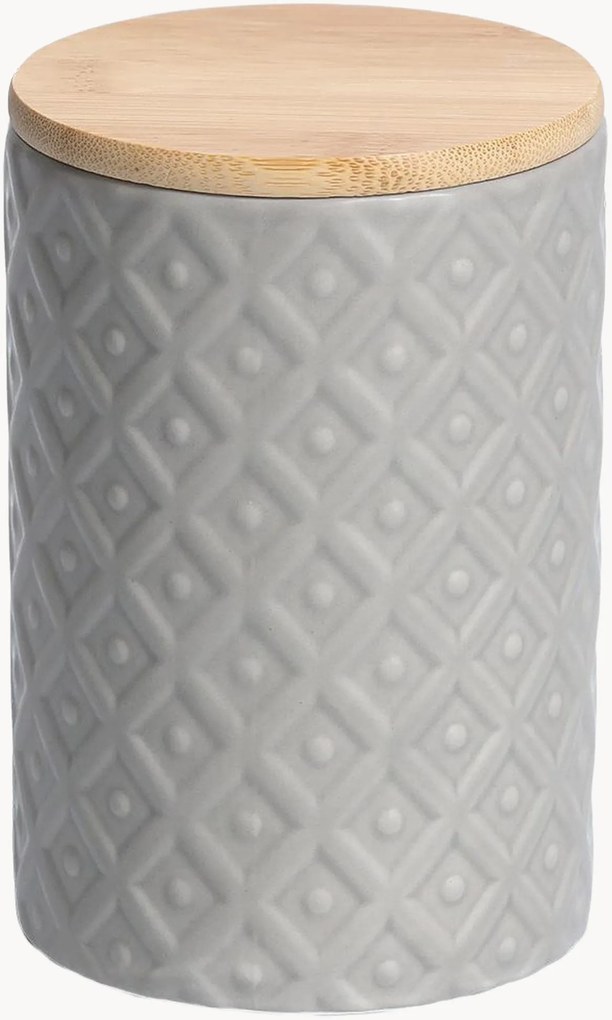 Frascos de arrumação em cerâmica com tampa de bambu Carol, 720 ml, conjunto de 6