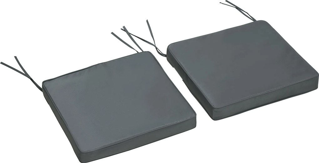 Conjunto de 2 almofadas para cadeiras de jardim (NÃO INCLUÍDAS), com capas removíveis, enchimento de 5 cm; poliéster; cinzento claro