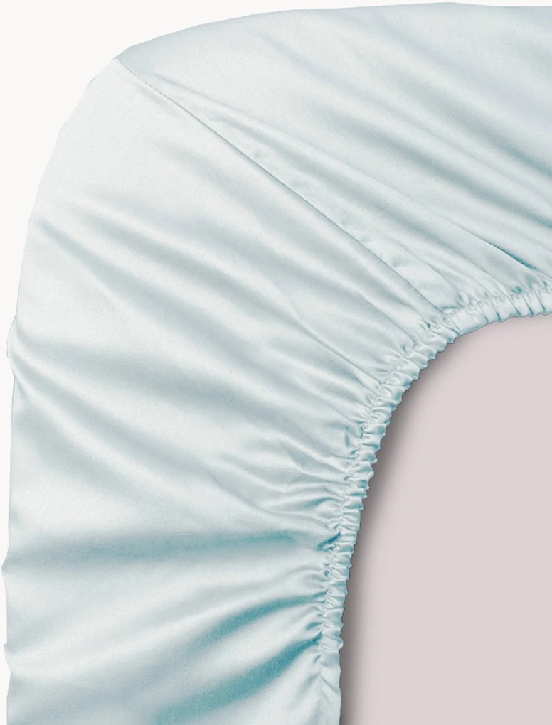 Lençol em cetim de algodão com elástico boxspring Ava