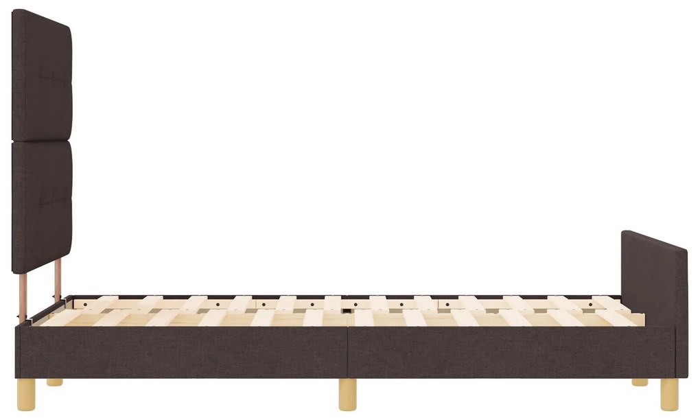 Cama de tecido marrom escuro vidaXL 120x190 cm